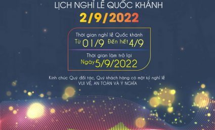 Thông báo lịch nghỉ lễ Quốc khánh 2/9/2022